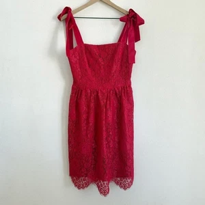 Gal Meets Glam Lucia Satin Strap Lace Dress In Cranberry 8 - Picture 1 of 6