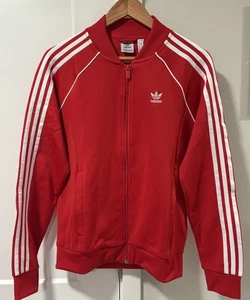 CHAQUETA DEPORTIVA ADIDAS ORIGINALS MUJER SUPERSTAR TRÉBOL TALLA S IK4032 ROJA NUEVA CON ETIQUETAS - Imagen 1 de 4