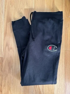 Pantalones deportivos Champion Big C Logo para hombre talla L grandes NEGROS - Imagen 1 de 6