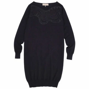 EMILIO PUCCI ONE PIECE LONG SLEEVE WOOL KNIT TOP FOR WOMEN S BLACK Used MOLO-0 - Picture 1 of 7