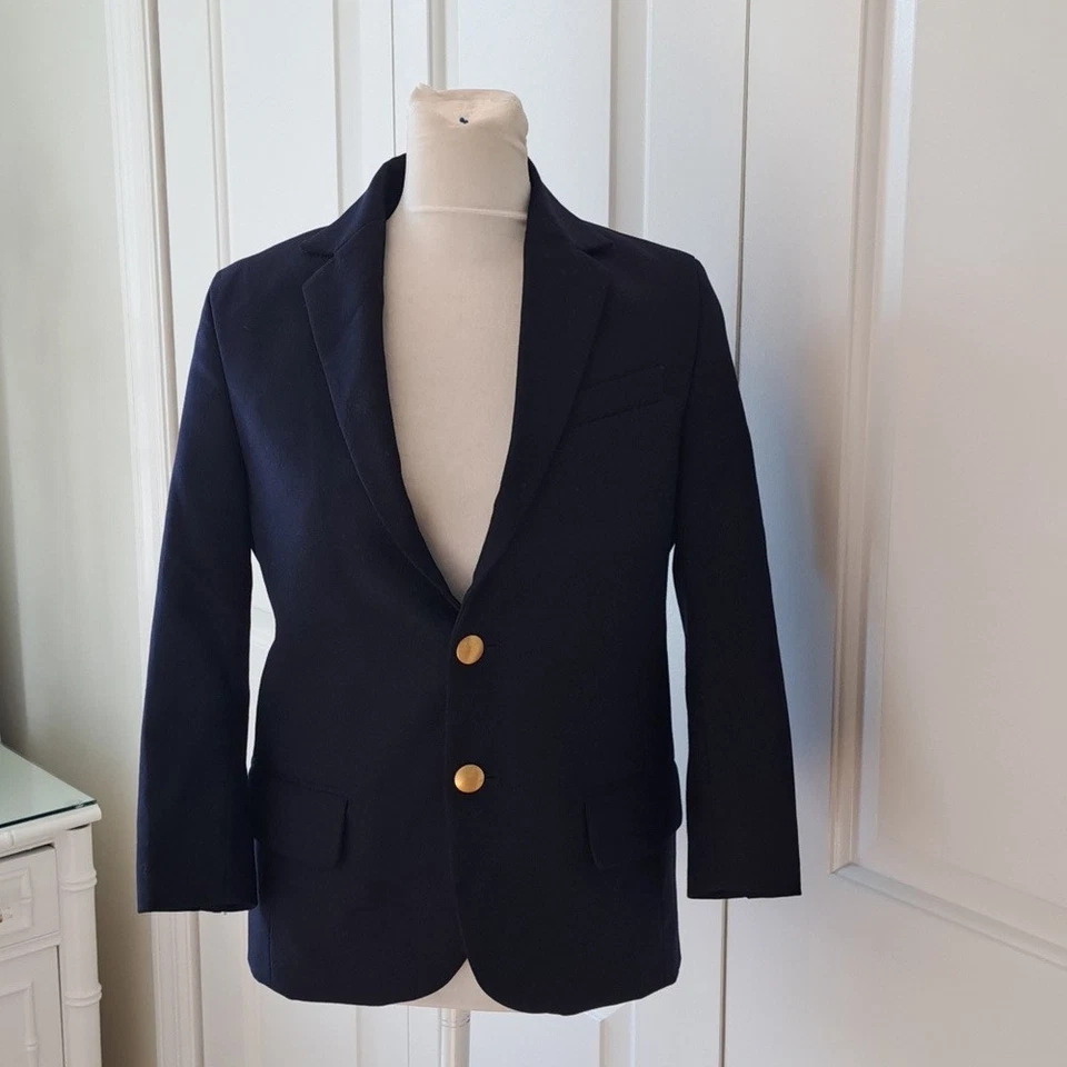 Blazer Lands' End Niños Jóvenes Clásico Azul Marino Mezcla Lana Forrado Botones Dorados 8H Nuevo sin Etiquetas Foto 1 de 4