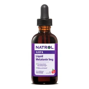 Liquid Melatonin 1mg, Berry-Flavored Dietary Supplement for Restful Sleep, 2 ... - Picture 1 of 7
