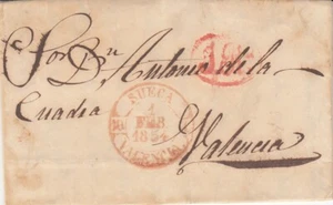 España Carta Prefila Completa - Sueca - Valencia a Valencia - 1854 - Imagen 1 de 2