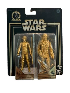 STAR WARS Commerative Edition Gold LUKE SKYWALKER & CHEWBACCA Action Figures - Picture 1 of 2