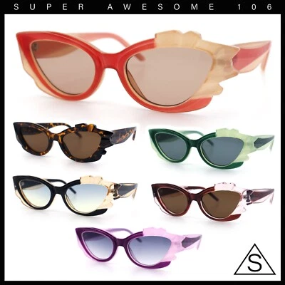 Gafas de sol asimétricas de plástico para pasarela de cristal de caramelo de roca ojo de gato para mujer Foto 1 de 2