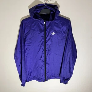 Veste Adidas homme à manches longues à capuche style coupe-vent logo à fermeture éclair complète taille S - Photo 1/14