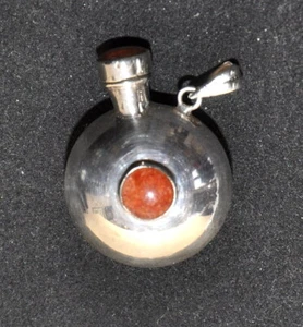 Ciondolo piccola boccetta porta profumo in Argento 925 e Corniola - Foto 1 di 9