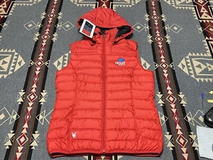 Spyder Supreme Puffer Vest Red Hooded Women's M NWT $99 Cloud HR - Picture 1 of 9
