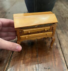 Dollhouse Drop Leaf Desk w/  Working Drawers Wooden Miniature Secretary 3.5”￼