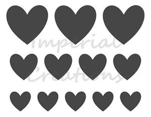 Hoja de plástico resistente plantilla 8,5 x 11 tamaños diferentes forma CORAZONES NUEVO S6 - Imagen 1 de 2