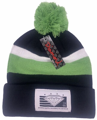 Diamond Supply Co. 1998 Clase Mundial Skate Gorro Gorra Sombrero Verde Negro Nuevo con Etiquetas Foto 1 de 4