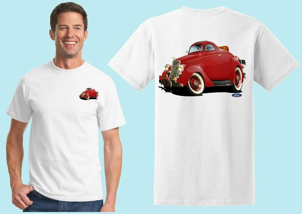 1935 3 Window Coupe Tshirt  #6119 Cartoontees ford vintage antique auto classic - Image 1 of 1
