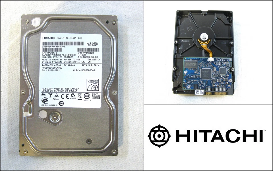 HITACHI 500GB 3.5 inch SATA II Hard Disk Drive 0A39418 - Image 1 of 1
