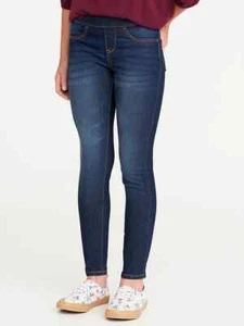 Pantaloni jeans jeggings skinny pull-on Old Navy nuovi con etichette lavaggio scuro denim ragazza XL 14 - Foto 1 di 6