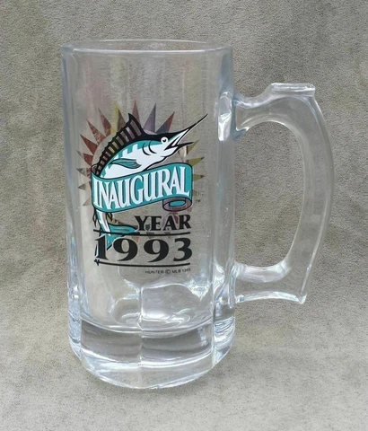 Miami Marlins Inaugural Year 1993 MLB Baseball Pilsner Beer Mug 16 oz Glass Cover