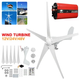 2000W Max Power Windkraftanlage Windgenerator Turbine 12/24/48V Windrad 5 Klinge - Bild 1 von 16