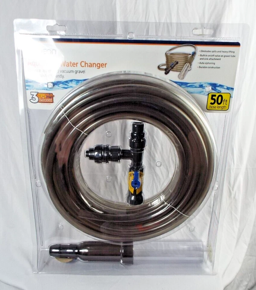 Aqueon 50 ft Fish Tank Gravel Cleaner & Water Changer No carrying heavy buckets
