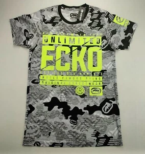 Ecko Unltd Men's Small Heather Grey/Yellow Graphic Tee "NEW" - Picture 1 of 9