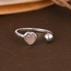 Moonstone Heart Shape With Ball 925 Sterling Silver Engagement Ring Gift For Her
