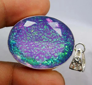 100+ Ct Multi Oval Monarch Fire Opal Doublet 925 Solid Silver Pendant Gemstone - Picture 1 of 7