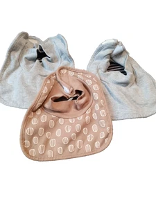 Set of 3 bibs in Grey And Brown - Picture 1 of 3