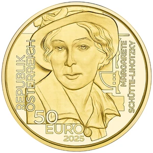 1/4 oz Österreich Goldmünze Margarete Schütte-Lihotzky 2025 PP - Picture 1 of 3