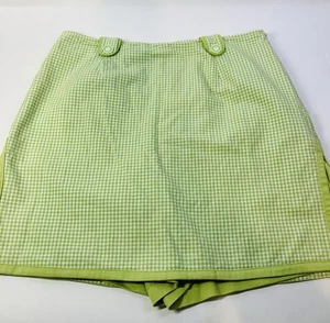 Vintage Requirements Golf Skort Womens Size 8 Green White Check Zip Up - Picture 1 of 10