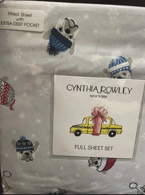 辛西娅·罗利 4 件套法国斗牛犬冬季帽子深床垫全套 — 第 1/2 张图片