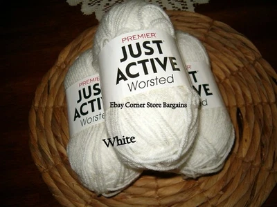 3 madejas Premier Just Active hilo peinado BLANCO #4 mediano NUEVO Foto 1 de 2