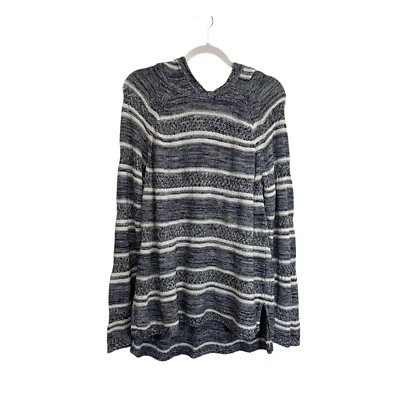 Top Tommy Bahama Azul Blanco Mezcla de Lino Con Capucha Costero Tejido Abierto Para Mujer M Foto 1 de 4