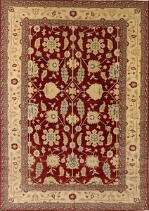 Luxury Floral Ziegler Oriental Hand-knotted Wool Large Rug 10x14 Red Carpet - Picture 1 of 19