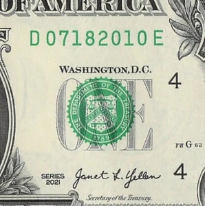 JULY 18 2010 Birthday Date Note Fancy Serial Number One Dollar Bill 07 18 2010 - Picture 1 of 11