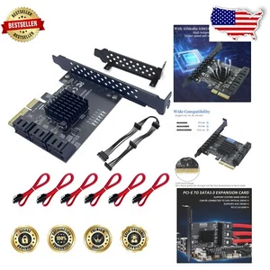 6-Port PCIe 3.0 SATA Controller for Windows & Linux - AHCI Boot Support Included - Picture 1 of 13