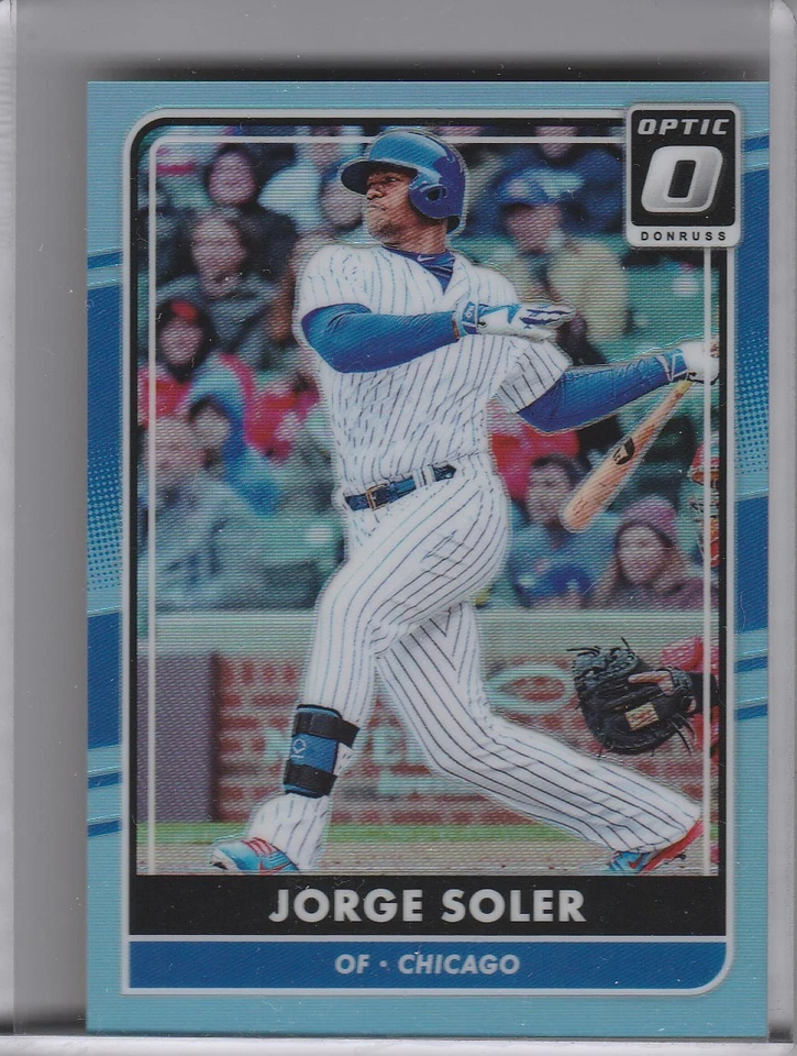 2016 PANINI DONRUSS OPTIC #98 JORGE SOLER BLUE REFRACTOR CHICAGO CUBS 46/50 2187 - Image 1 of 1