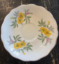 Vintage Melba Bone China Saucer Yellow Wild Flowers Made in England