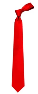 Boy's - Red Solid Satin Necktie for School Weddings Formals - NWT - Picture 1 of 2