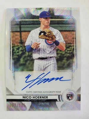 2020 Bowman Sterling Baseball - On Card Wave Auto 122/125 - NICO HOERNER - Cubs - Image 1 of 2