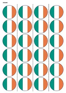 24X PRECUT IRLAND FLAGGE GEBURTSTAG ESSBAR OBLATENPAPIER, CUPCAKE, KUCHENAUFLEGER 1200 - Bild 1 von 1