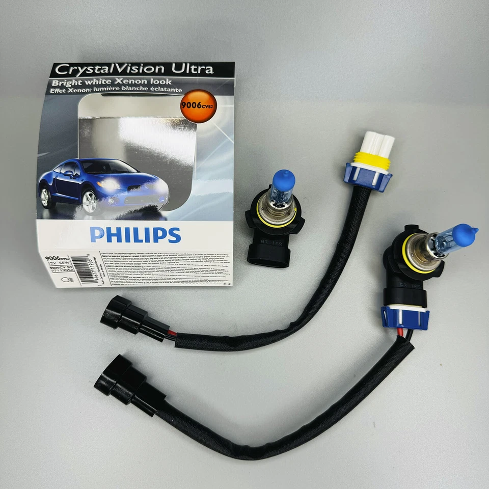 PHILIPS 9006 CrystalVision Ultra Headlight Bulb + Headlight Ceramic Connector - Image 1 of 4