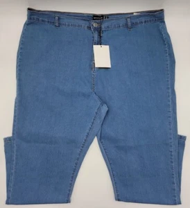 NWT PRETTYLITTLETHING PLUS MID WASH DISCO SKINNY JEANS WOMEN SIZE 20 USA #C151 - Picture 1 of 10