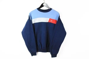 SUDADERA PUMA VINTAGE TALLA M 90s cuello redondo jumper estilo deportivo azul - Imagen 1 de 4