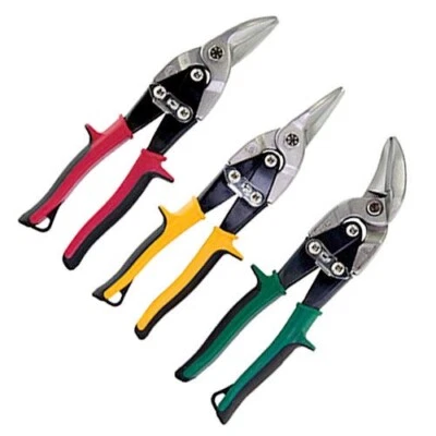 247 BID 3 PCE HEAVY DUTY AVIATION TIN SNIPS SET SHEET METAL CUTTERS SHEARS TINSNIPS