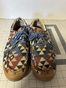 Twisted X Hooey Shoes Men's 9 Multicolored Southwestern Canvas MHYC006 Lace - Picture 1 of 12