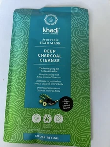 Khadi Hair Mask Deep Charcoal Cleanse 100% Vegan 1.76 Oz - Picture 1 of 3