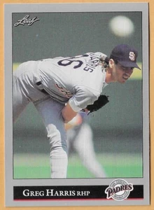 GREG HARRIS SAN DIEGO PADRES #10 - HOJA CASI NUEVA - MONTADA 1992 - Imagen 1 de 2