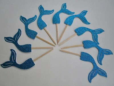  Sirena, Bajo el mar, toppers para cupcakes, suministros para fiestas, decoración, 1 JUEGO DE 12  Foto 1 de 4