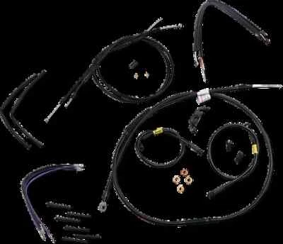 Kit de controles de barra de prisão Burly 14 polegadas preto com ABS Harley Dyna Wide Glide 12-17 - Imagem 1 de 4