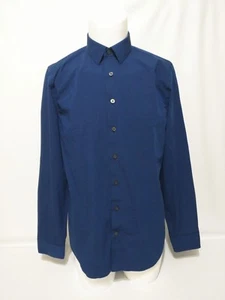 Express Blue Black Fitted 1MX Long Sleeve Shirt Mens Size Medium  - Picture 1 of 3