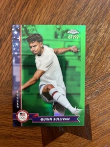 2024 Topps Chrome US Olympics Quinn Sullivan Green Refractor /99 #98 Soccer - Picture 1 of 2