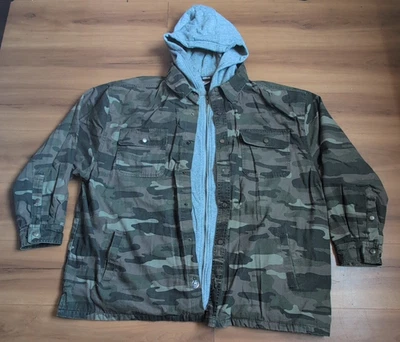 Vintage Open Trails Jacket Mens XXXL Hunting Camo Fleece Lined Hooded Outdoors - Image 1 of 4